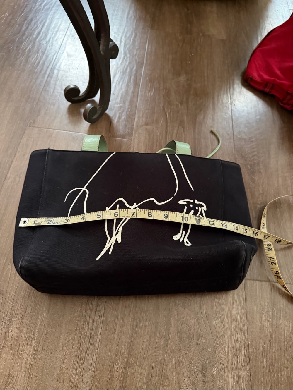 Kate Spade EUC Black Canvas Tote with Mint Handles - Women's Bag - Picture 7 of 10